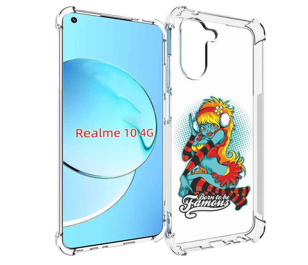 

Чехол MyPads нарисованная девушка в наушниках для Realme 10, Прозрачный, Tocco