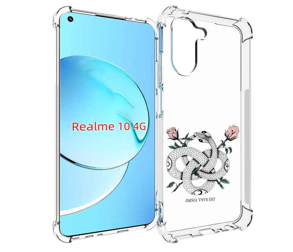 

Чехол MyPads нарисованная змея абстракция для Realme 10, Прозрачный, Tocco