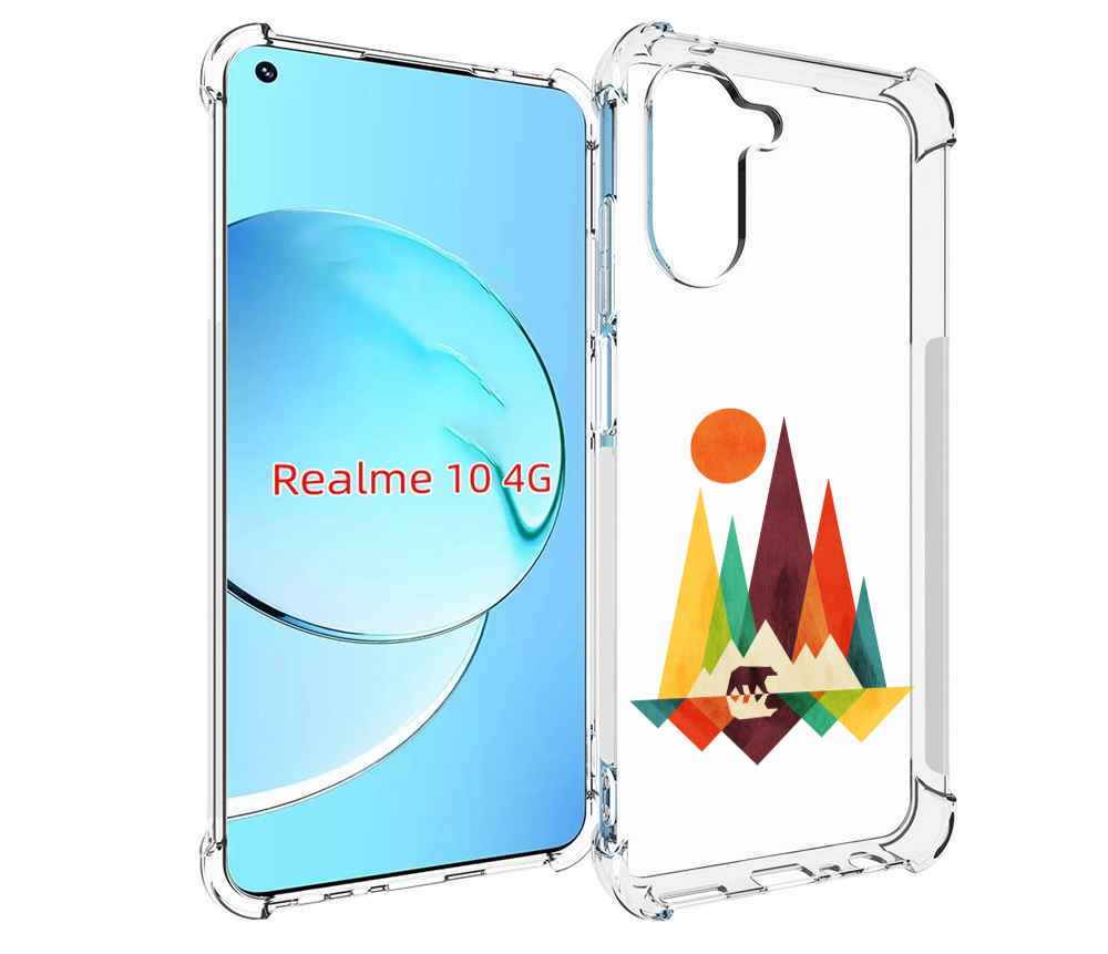 

Чехол MyPads нарисованные горы с медведем для Realme 10, Прозрачный, Tocco
