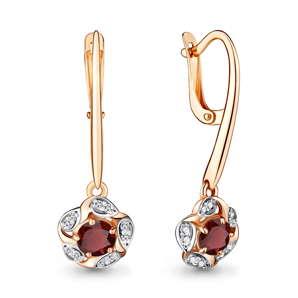 

Серьги из серебра с гранатом Aquamarine 4719003А_925_з, 4719003А_925_з