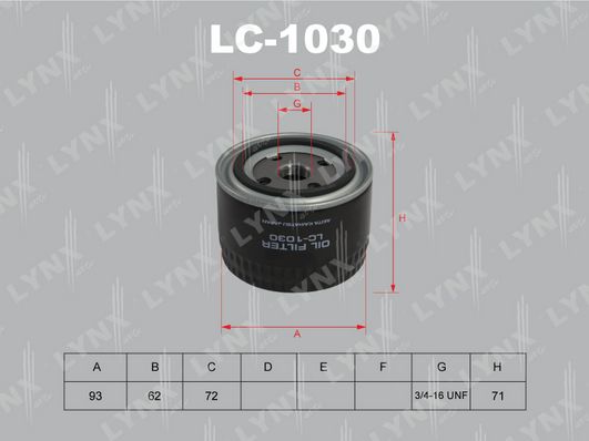 

LC-1030_фильтр масляный!низкий Lada Forma/Niva/Nova/Oka/Samara 0.6-1.8 74>