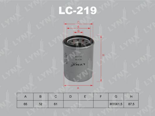 

LC-219_фильтр масляный! Ford Probe 2.0/2.2 88-98, Nissan Maxima 2.0/3.0 95>