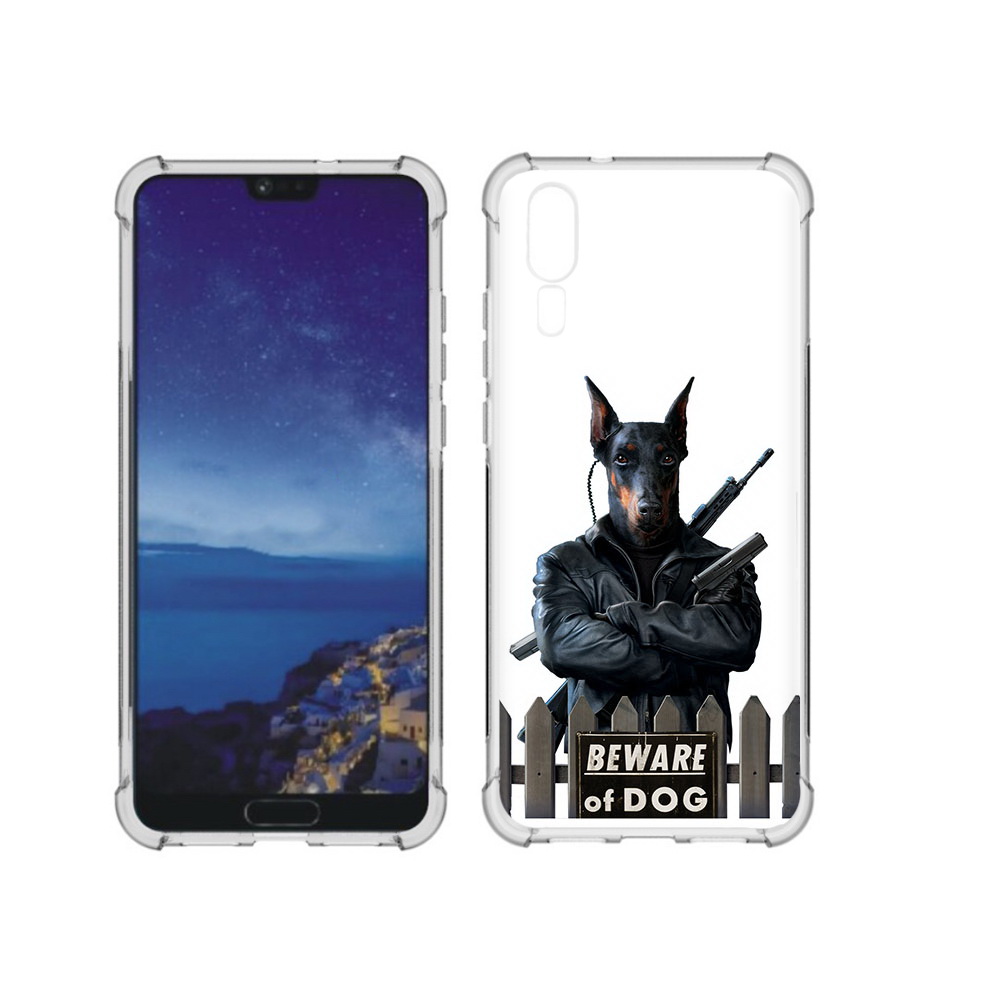 

Чехол MyPads Tocco для Huawei P20 доберман (PT108006.52.332), Прозрачный, Tocco