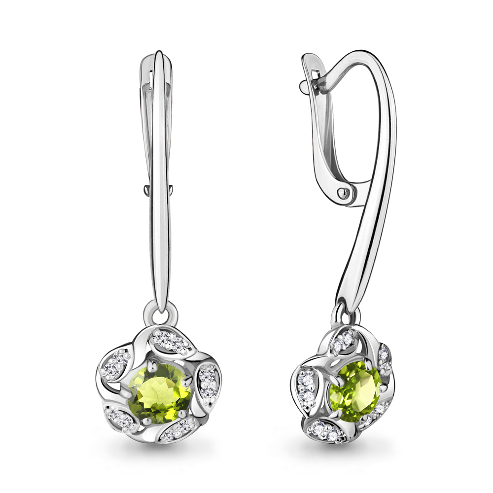

Серьги из серебра с фианитом Aquamarine 4719007А_925_р, 4719007А_925_р