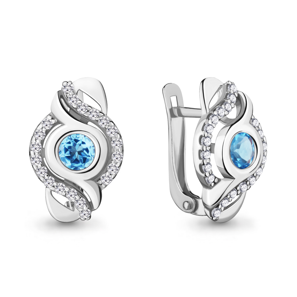 

Серьги из серебра с топазом Aquamarine 4719105А_925_р, 4719105А_925_р