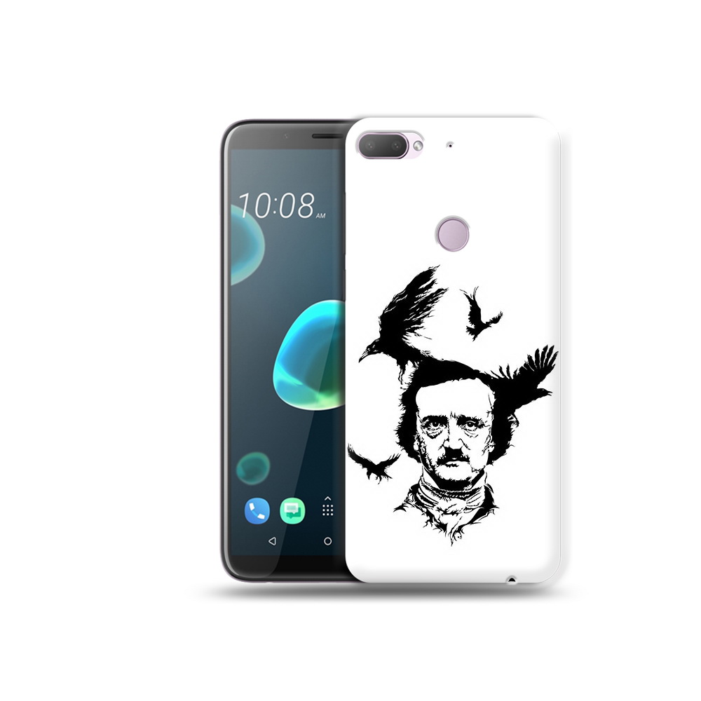 

Чехол MyPads Tocco для HTC Desire 12 Plus Эдгар Аллан черно белый, Прозрачный, Tocco