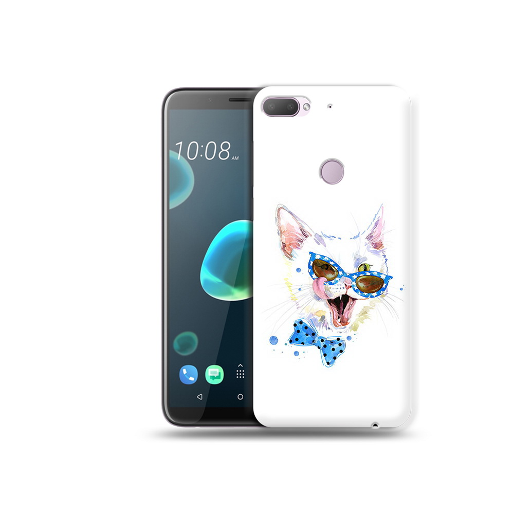 

Чехол MyPads Tocco для HTC Desire 12 Plus белый кот, Прозрачный, Tocco