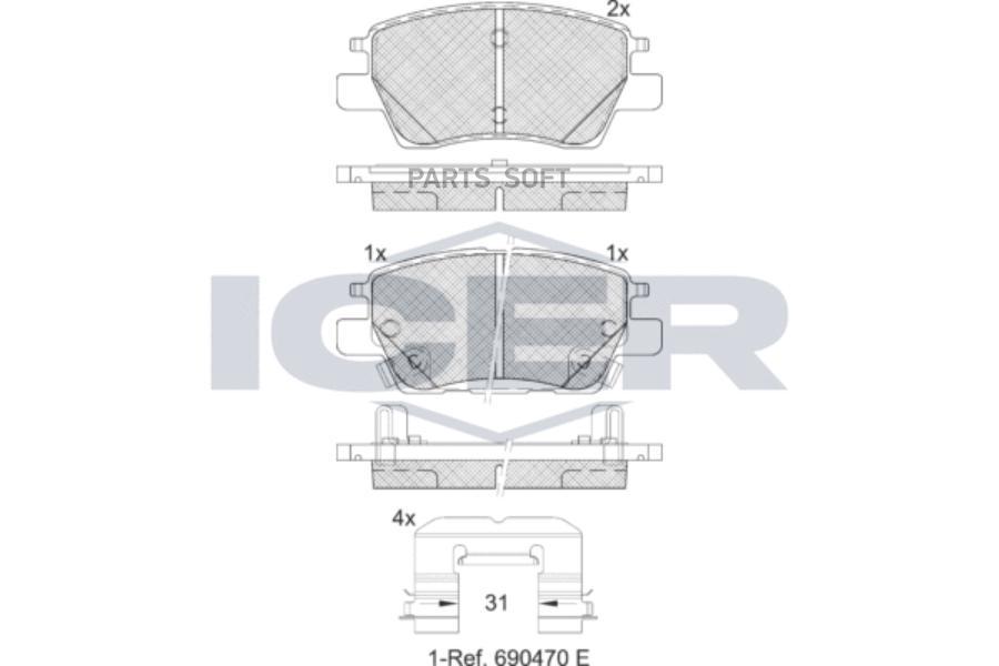 

Колодки Торм.Дисковые Передн. Chevrolet Cruze 2016- ICER 182311