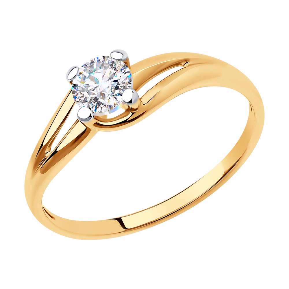 

Кольцо из красного золота с фианитом р. 16 Diamant 51-110-00867-1, 51-110-00867-1