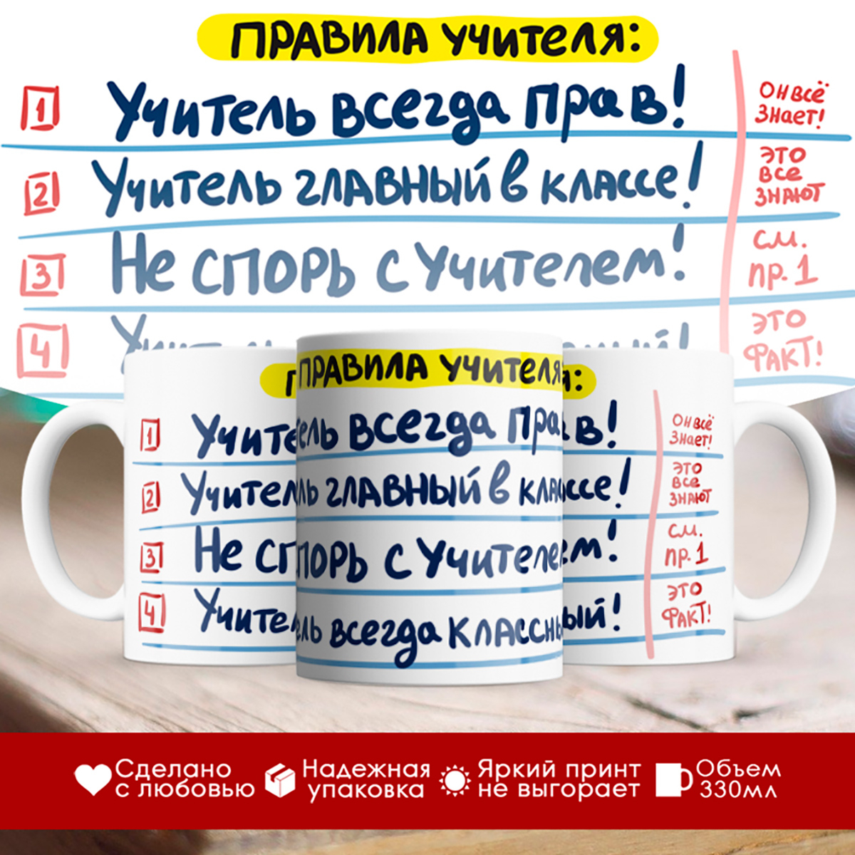 

Кружка У чителю. Правила учителя