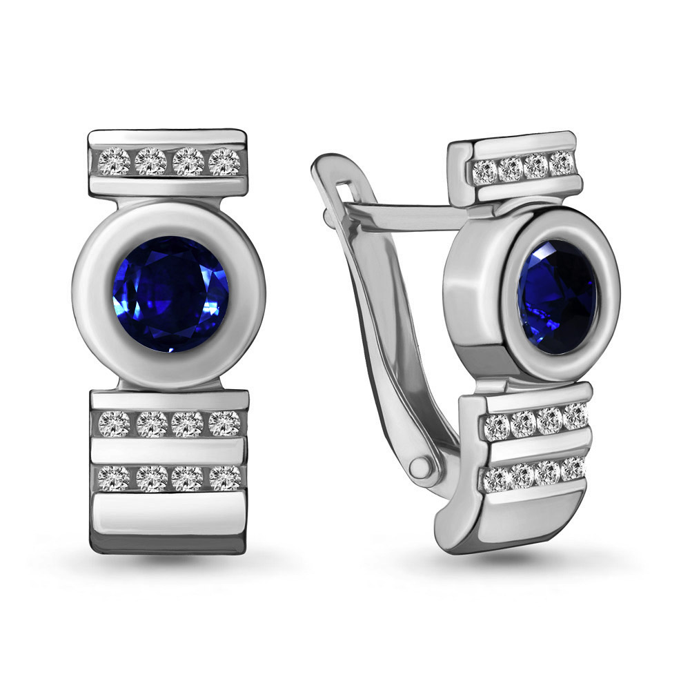 

Серьги из серебра с фианитом Aquamarine 47192АБ_925_р, 47192АБ_925_р