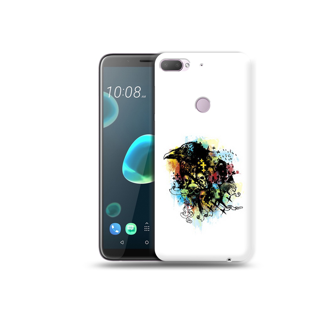 

Чехол MyPads Tocco для HTC Desire 12 Plus ворон и черепа, Прозрачный, Tocco