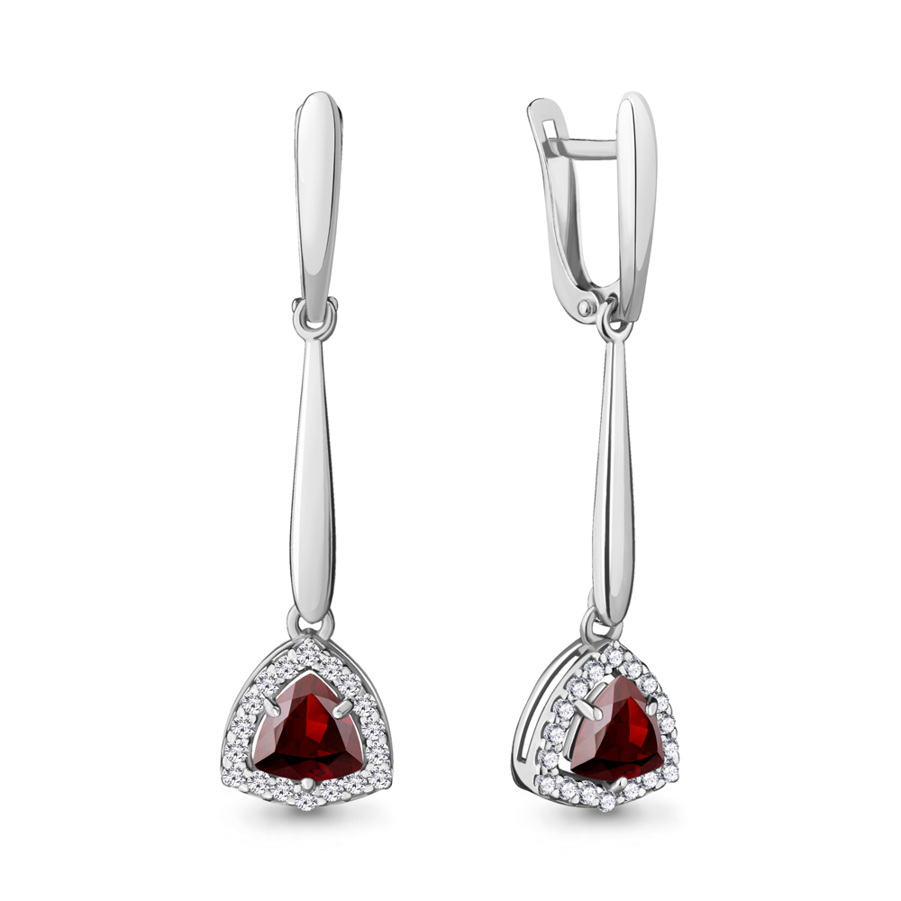

Серьги из серебра с гранатом Aquamarine 4719603А_925_р, 4719603А_925_р