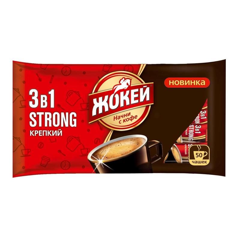 

Кофе Жокей Крепкий 3в1 растворимый 12гр*50пак, 1296-08-2