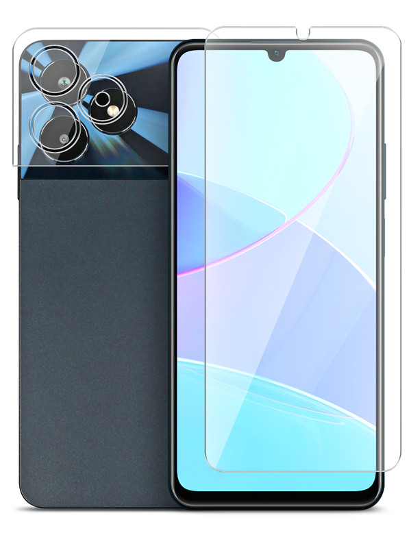 

Гибридное защитное стекло Brozo на экран и камеру Realme C51, Realme C51