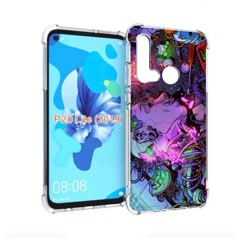 

Чехол бампер MyPads голова робота мультик для Huawei P20 Lite (2, Прозрачный, Tocco