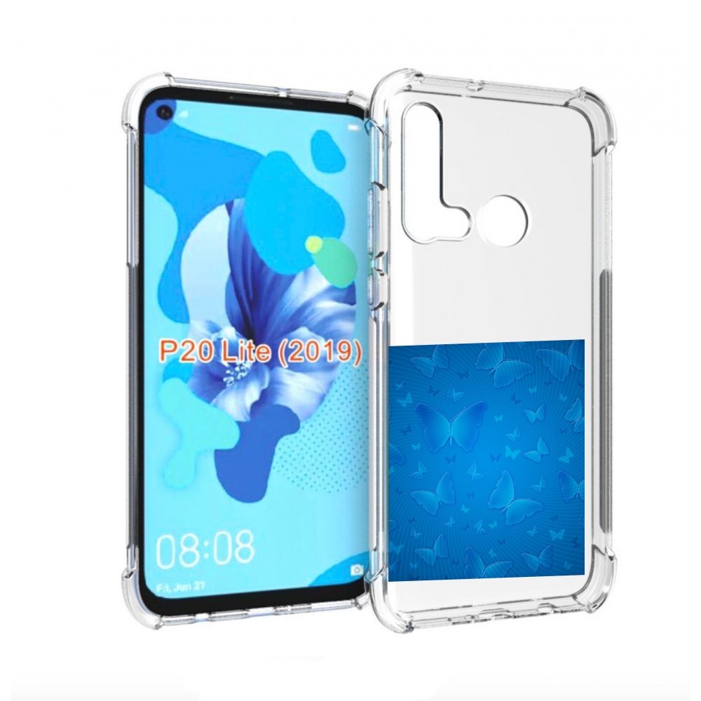 

Чехол бампер MyPads голубые-бабочки для Huawei P20 Lite (2019), Прозрачный, Tocco
