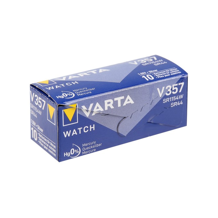 

Батарейка Varta Silver Oxide, 357 (SR44W) - 1BL, 1.55 В, блистер, 1 шт.
