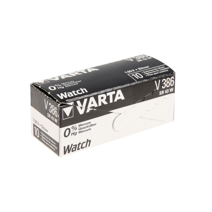 

Батарейка Varta Silver Oxide, 386 (SR43W) - 1BL, 1.55 В, блистер, 1 шт.