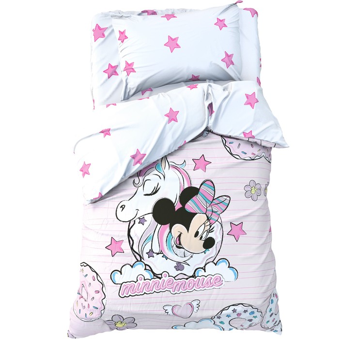 

Детское постельное бельё 1,5 сп "Minnie Mouse" с единорогом, 143*215 см, 150*214 см, 50*70, Розовый;белый