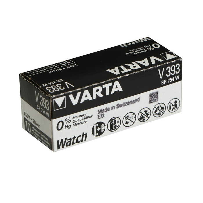 Батарейка Varta Silver Oxide, 393 - 1BL, 1.55 В, блистер, 1 шт. (10 шт)