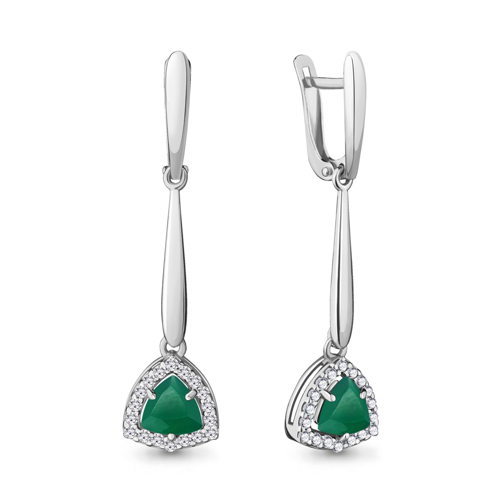

Серьги из серебра с агатом Aquamarine 4719609А_925_р, 4719609А_925_р