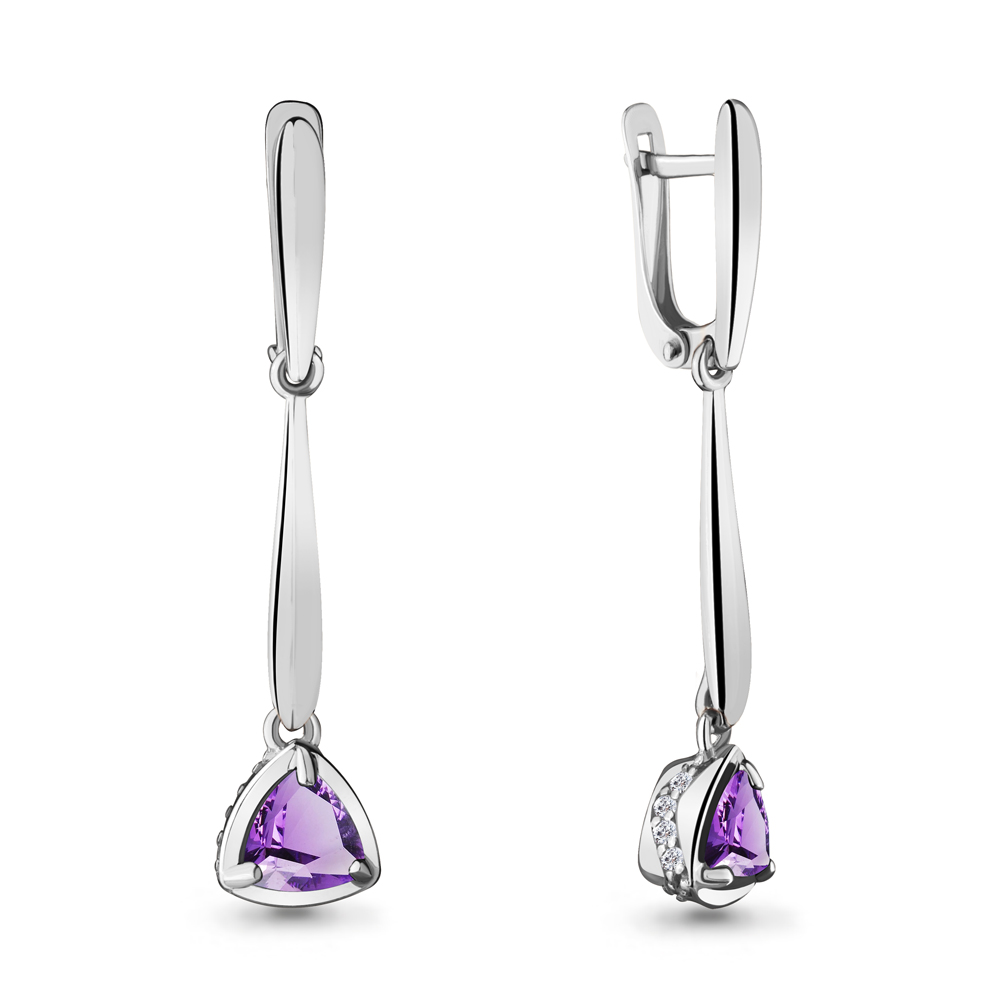 

Серьги из серебра с аметистом Aquamarine 4719704А_925_р, 4719704А_925_р