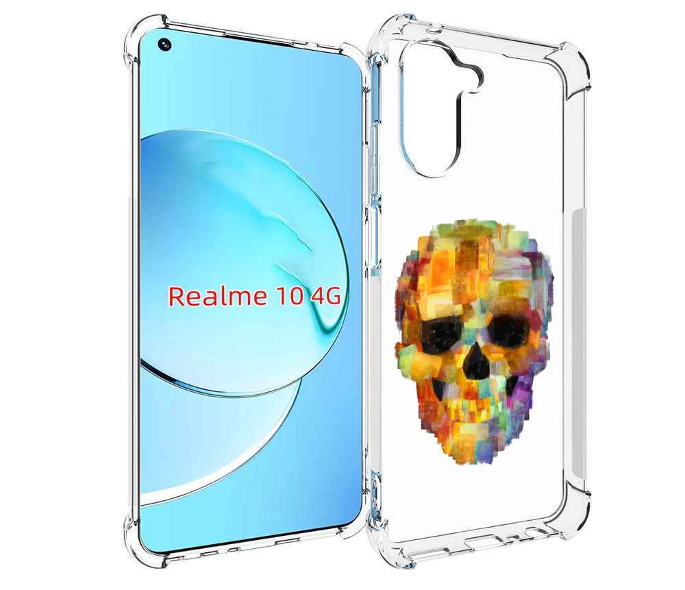 

Чехол MyPads нарисованный череп для Realme 10, Прозрачный, Tocco
