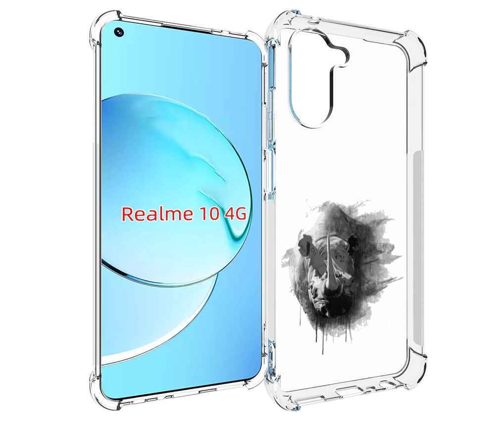 

Чехол MyPads носорог для Realme 10, Прозрачный, Tocco