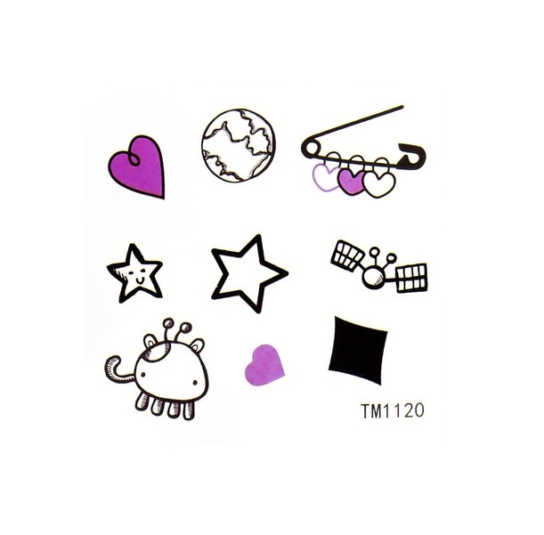 

Татуировка на тело цветная Любовь и космос 6х6 см 9323520, Разноцветный