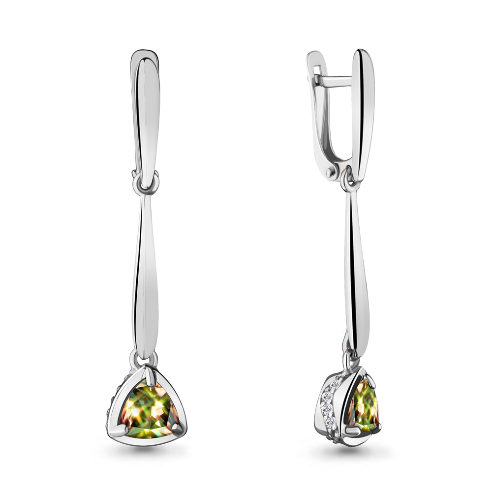 

Серьги из серебра с фианитом Aquamarine 4719719А_925_р, 4719719А_925_р