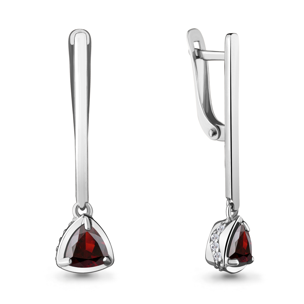 

Серьги из серебра с гранатом Aquamarine 4719803А_925_р, 4719803А_925_р
