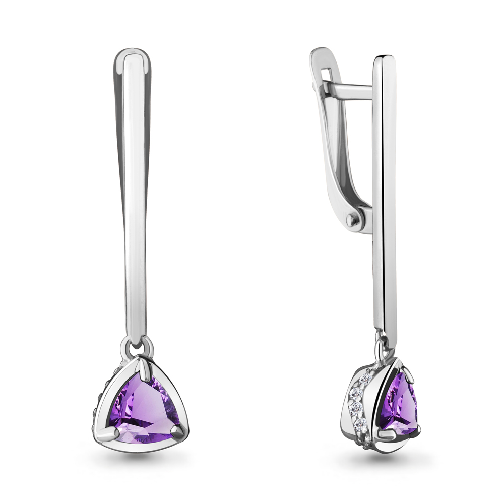 

Серьги из серебра с аметистом Aquamarine 4719804А_925_р, 4719804А_925_р