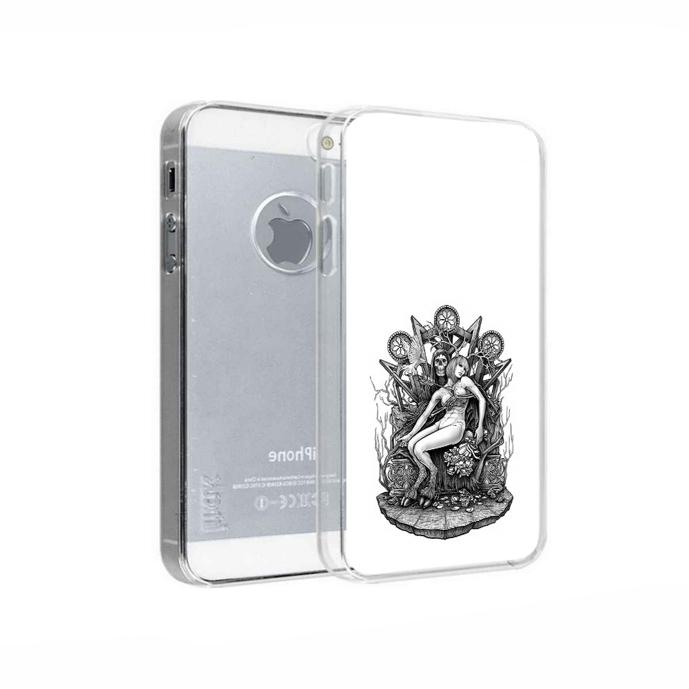 

Чехол MyPads Tocco для Apple iPhone 5 девушка на троне, Прозрачный, Tocco