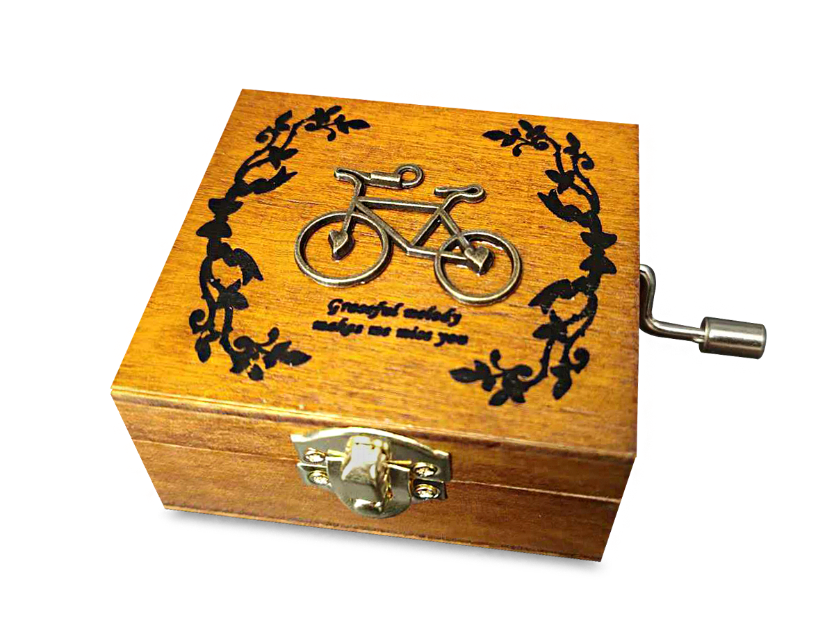 фото Музыкальная деревянная шкатулка-шарманка "велосипед" правила успеха