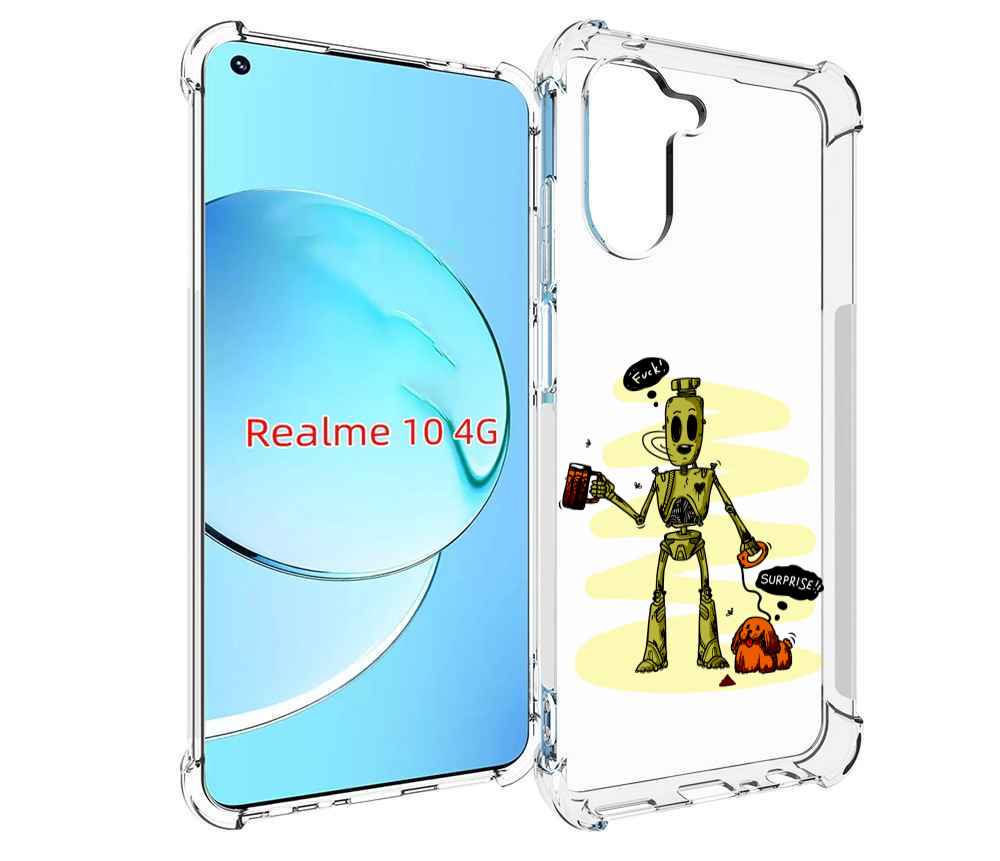 

Чехол MyPads прикольный робот для Realme 10, Прозрачный, Tocco