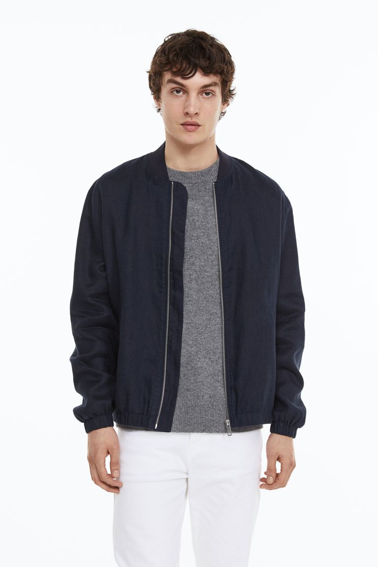 

Бомбер мужской H&M 1043405005 синий L (доставка из-за рубежа), 1043405005