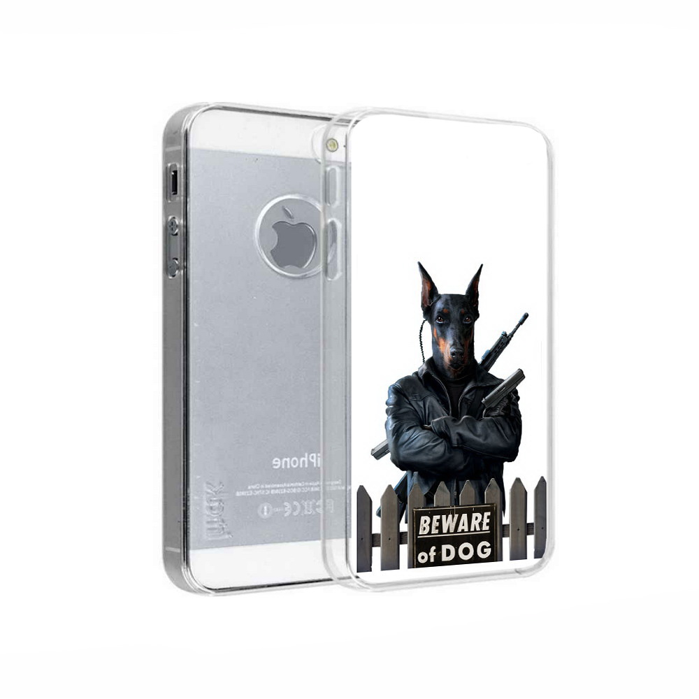 

Чехол MyPads Tocco для Apple iPhone 5 доберман, Прозрачный, Tocco