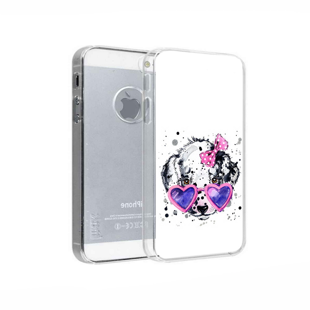 

Чехол MyPads Tocco для Apple iPhone 5 долматинец в очках, Прозрачный, Tocco