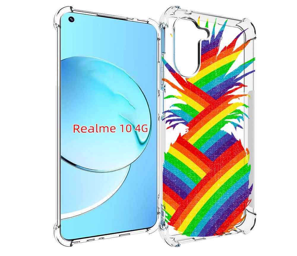 

Чехол MyPads радужный ананас для Realme 10, Прозрачный, Tocco