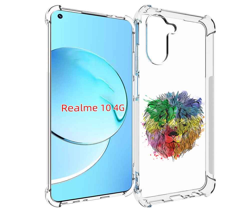 

Чехол MyPads разноцветный гордый лев для Realme 10, Прозрачный, Tocco