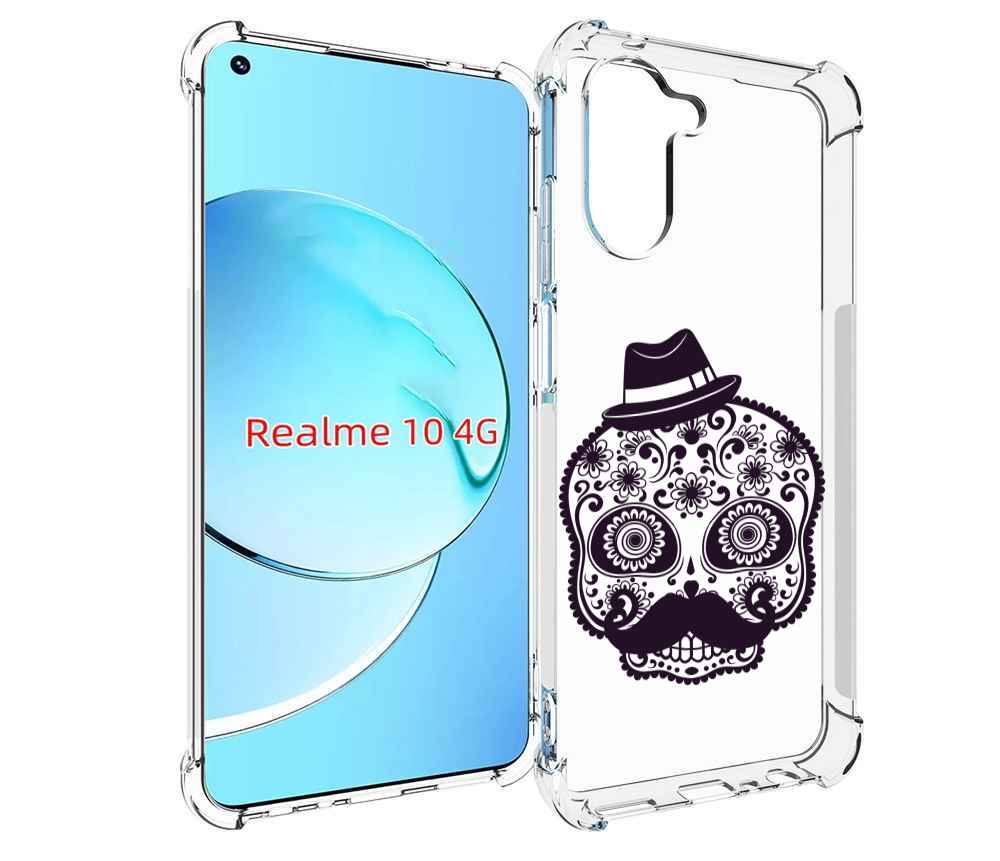 

Чехол MyPads разрисованный скелет для Realme 10, Прозрачный, Tocco