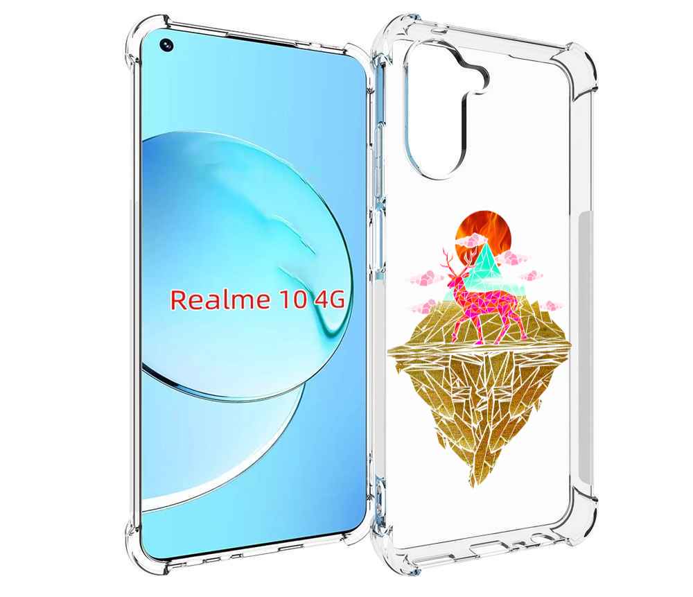 

Чехол MyPads розовый олень абстракция для Realme 10, Прозрачный, Tocco