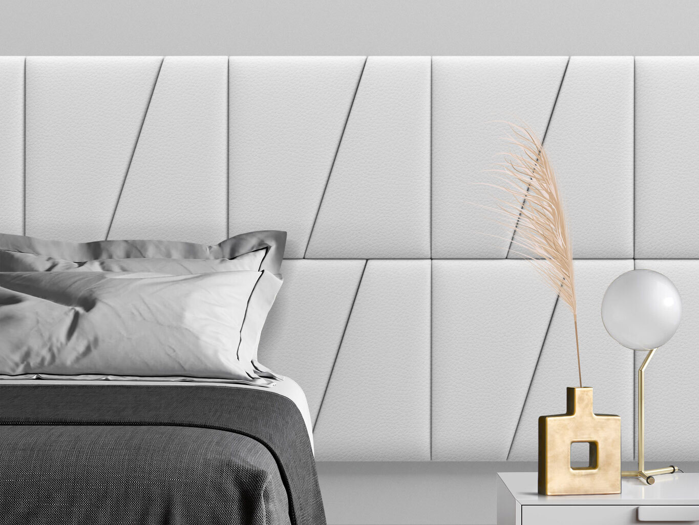 

Мягкое изголовье кровати Eco Leather White 50х50DP см 2 шт., Белый