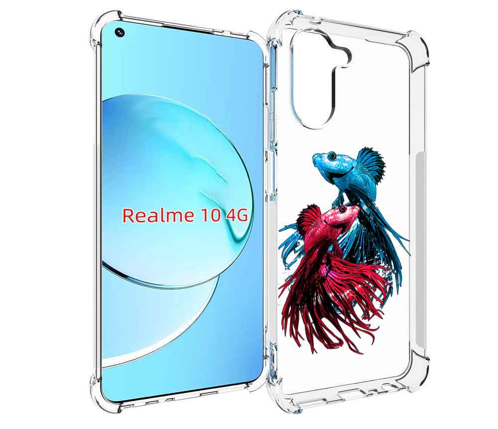 

Чехол MyPads рыбы петушки для Realme 10, Прозрачный, Tocco