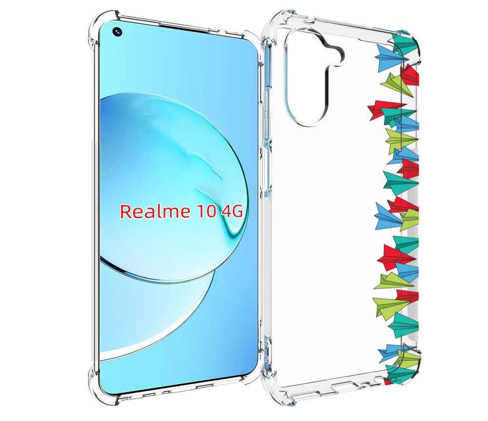 

Чехол MyPads самолетики из листочков для Realme 10, Прозрачный, Tocco