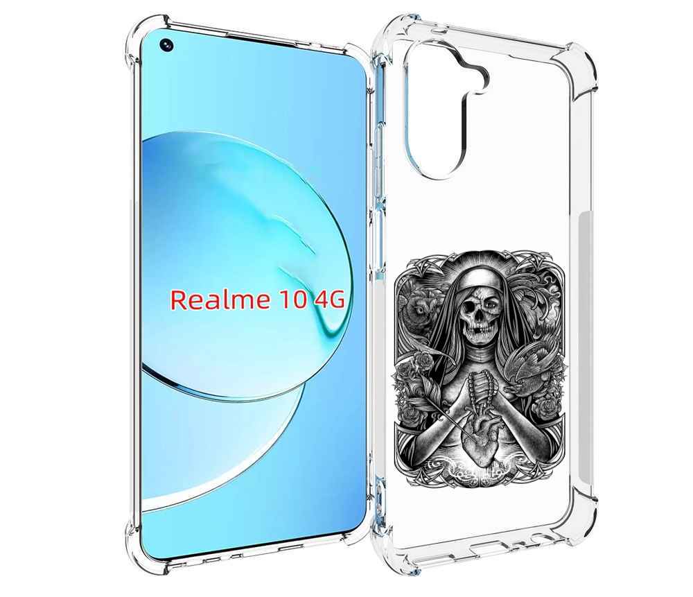 

Чехол MyPads скелет с сердцем для Realme 10, Прозрачный, Tocco