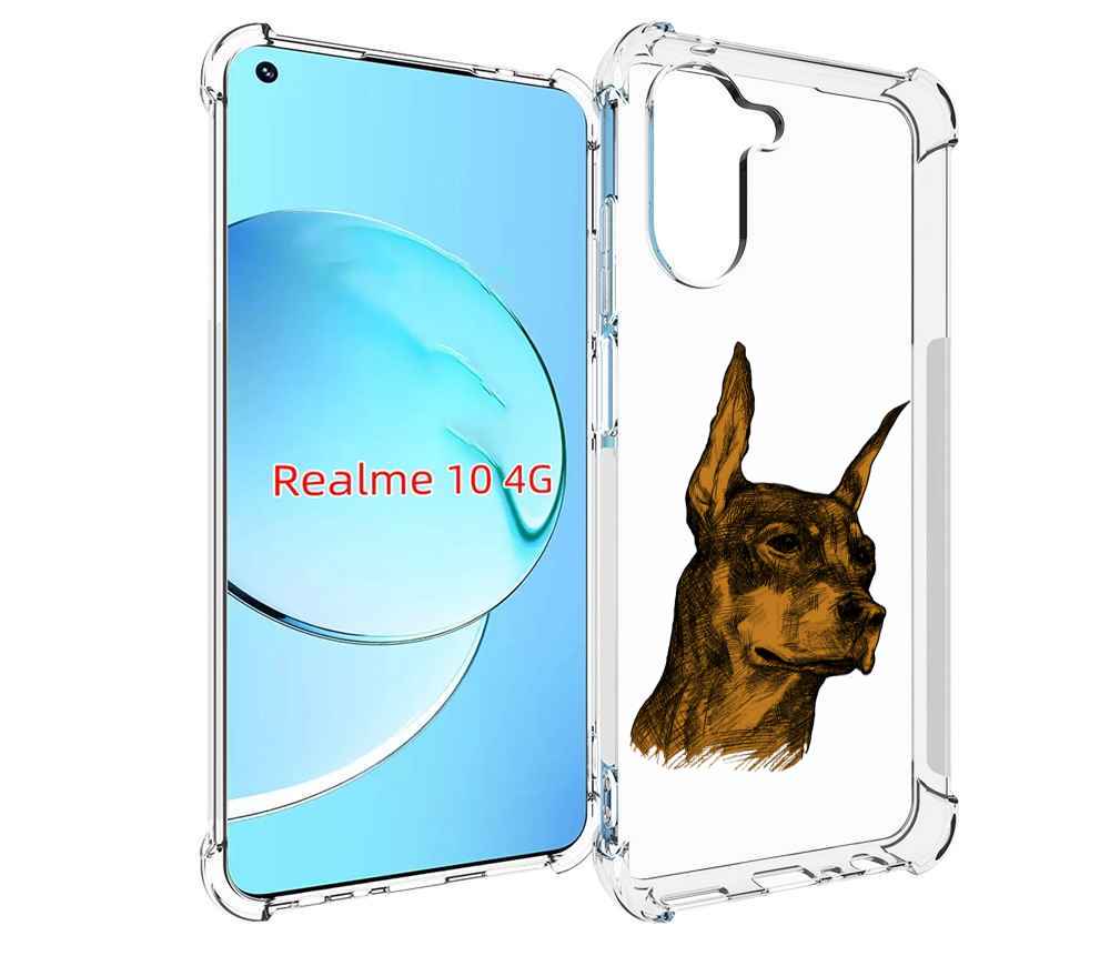 

Чехол MyPads скетч доберман для Realme 10, Прозрачный, Tocco