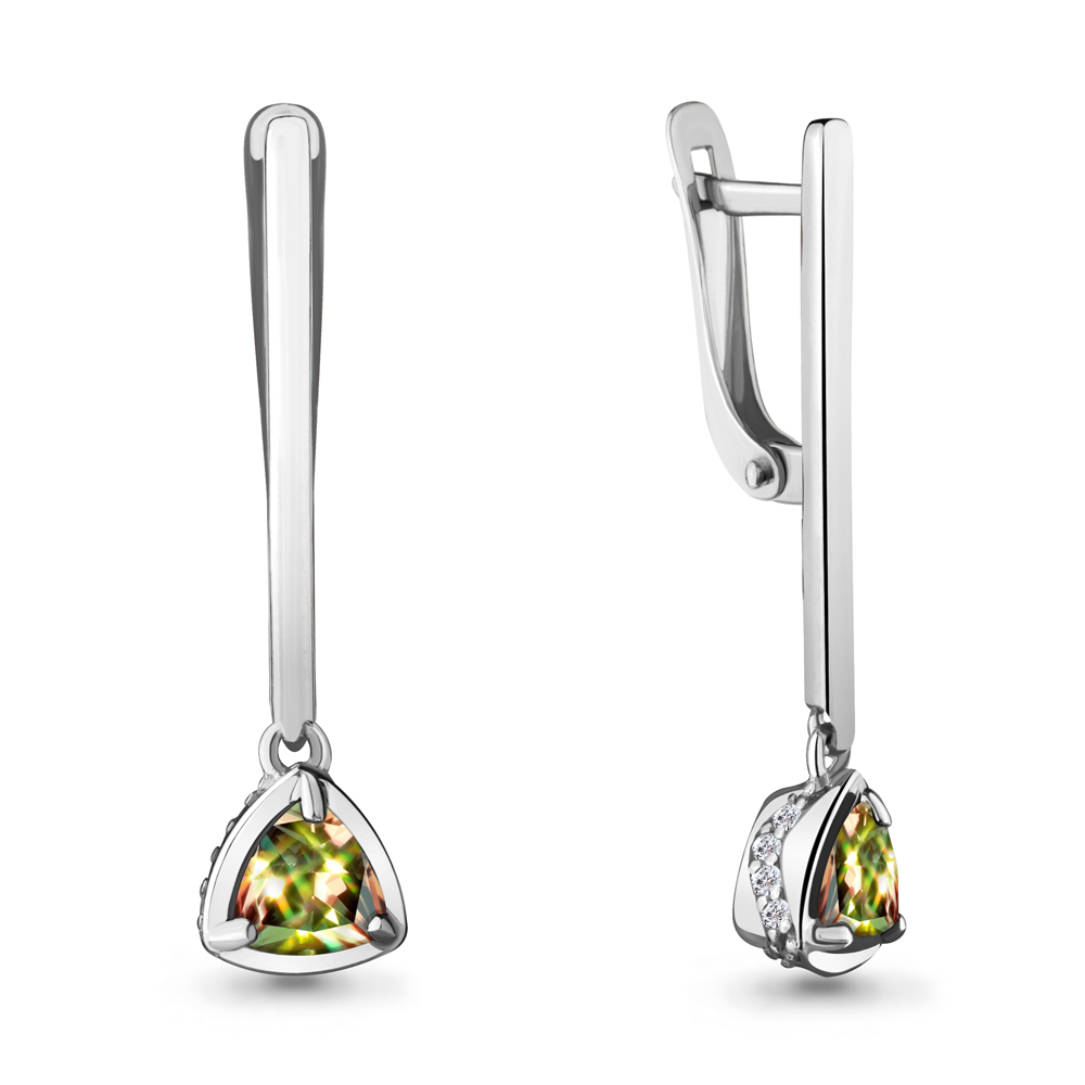 

Серьги из серебра с фианитом Aquamarine 4719819А_925_р, 4719819А_925_р