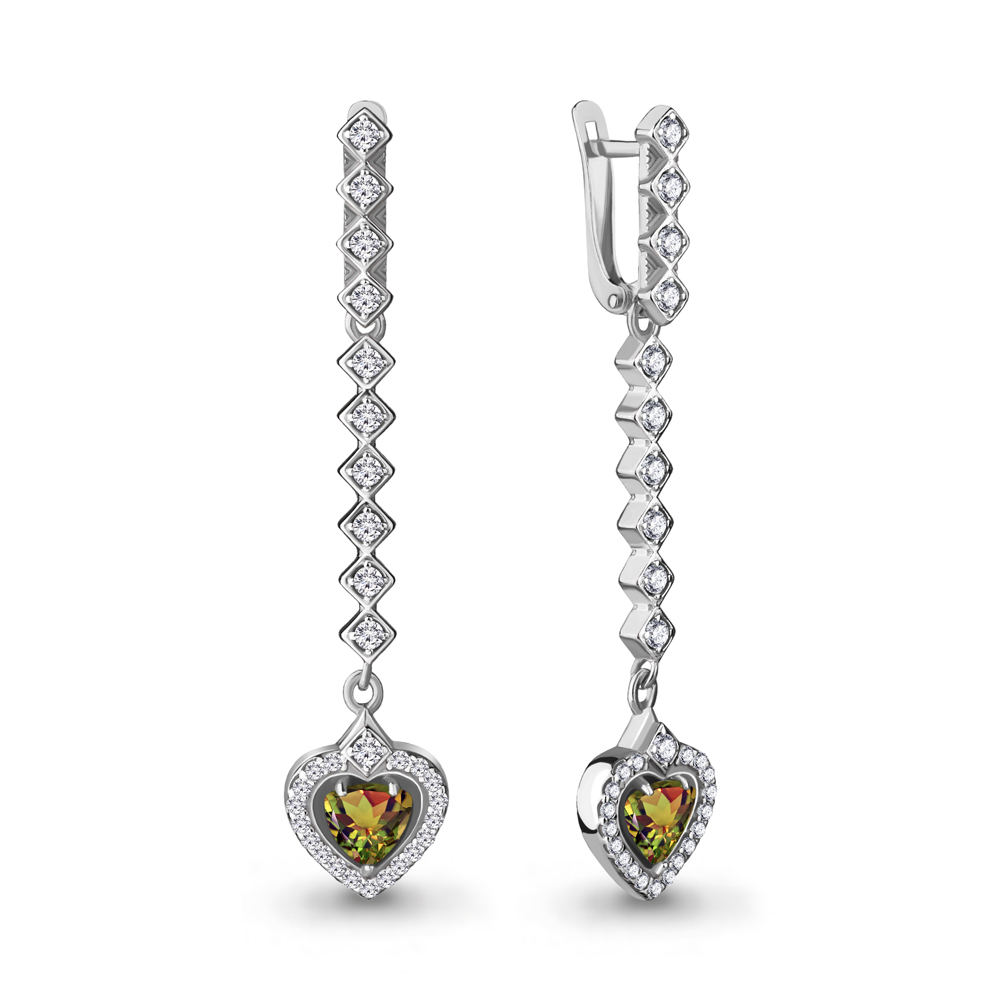 

Серьги из серебра с фианитом Aquamarine 4719919А_925_р, 4719919А_925_р